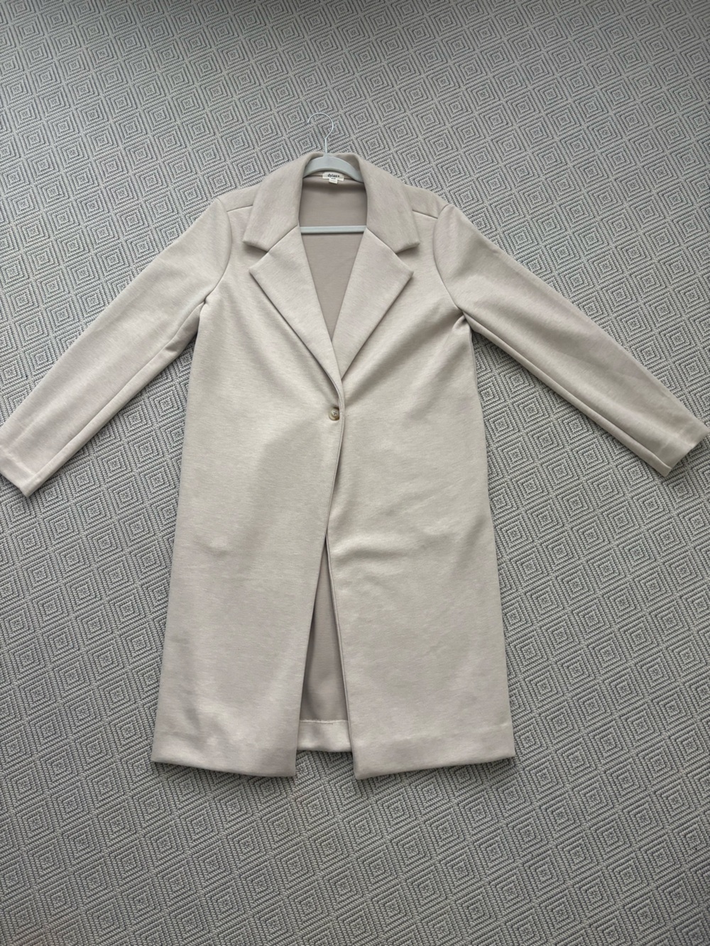 Dylan Logan Knit Coat Natural Oatmeal Single Button Coatigan Small - Picture 2 of 4